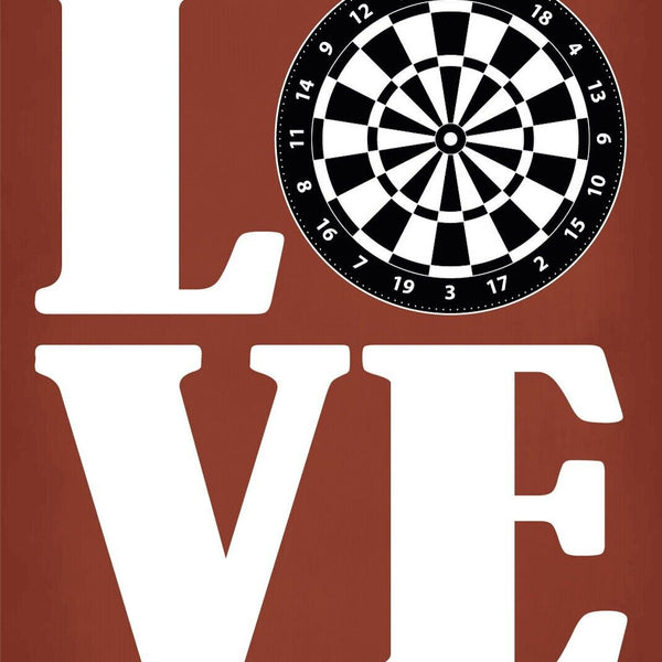 Nostalgie Schild Darts Love Scheibe Liebe 12x18 / 20x30 / 30x40 Blech od. Holz