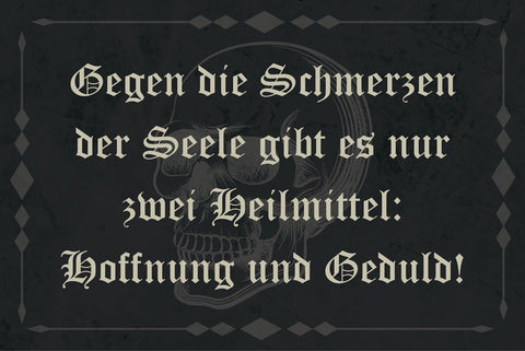 Nostalgie Schild Seele Hoffnung & Geduld 12x18 / 20x30 / 30x40 Blech od. Holz