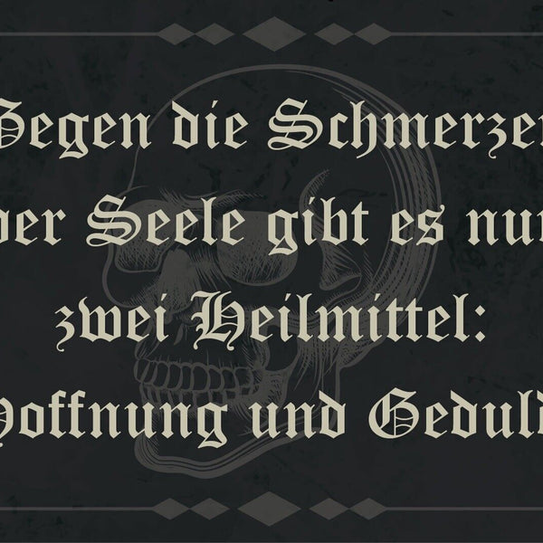 Nostalgie Schild Seele Hoffnung & Geduld 12x18 / 20x30 / 30x40 Blech od. Holz