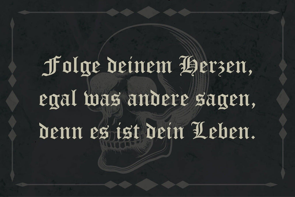 Nostalgie Schild Folge Herzen Leben Andere 12x18 / 20x30 / 30x40 Blech od. Holz
