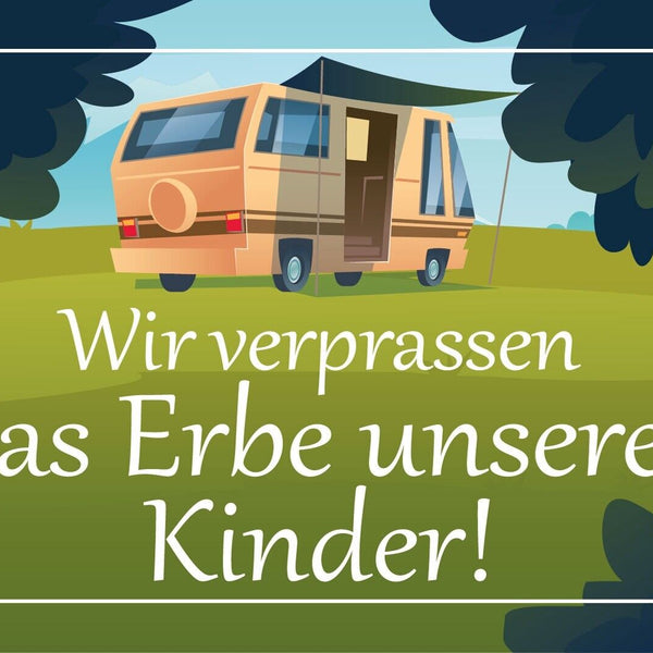 Nostalgie Schild Erbe Kinder Campen Camping 12x18 / 20x30 / 30x40 Blech od. Holz