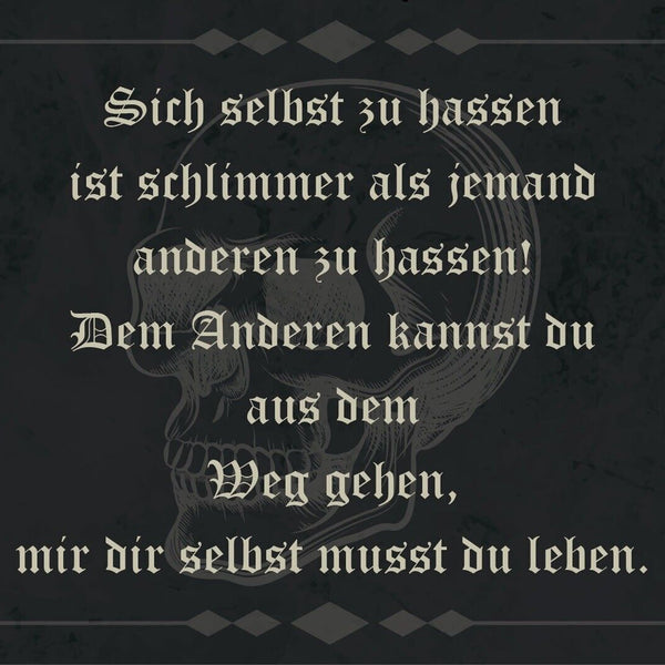 Nostalgie Schild Selbst Hass Andere Leben 12x18 / 20x30 / 30x40 Blech od. Holz