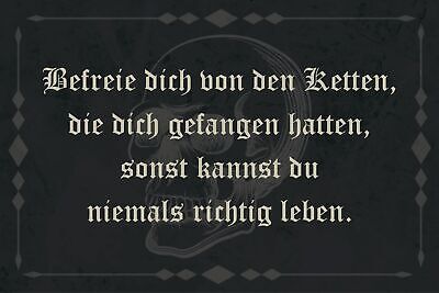 Nostalgie Schild Frei Ketten Richtig Leben 12x18 / 20x30 / 30x40 Blech od.Holz