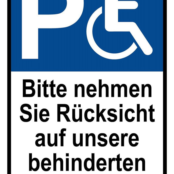 Schild Parkplatz Behinderte Kunden Parken 12x18 / 20x30 / 30x40 Blech od. Holz