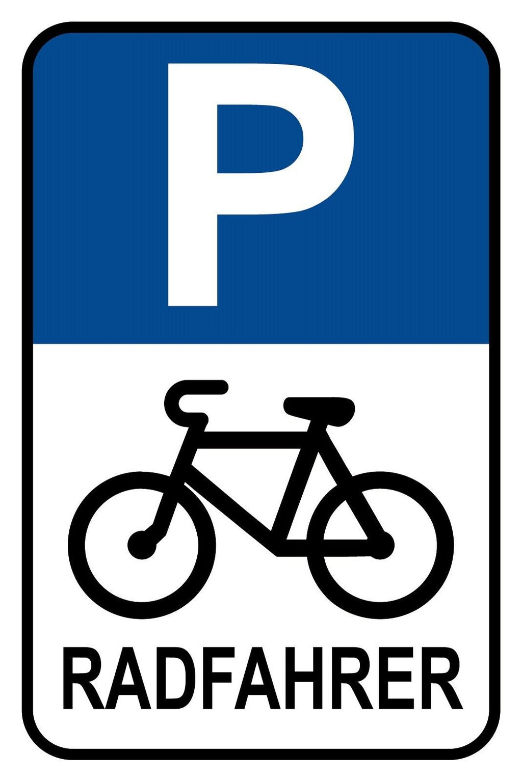 Schild Parkplatz Radfahrer Rad Parken 12x18 / 20x30 / 30x40 Blech od. Holz