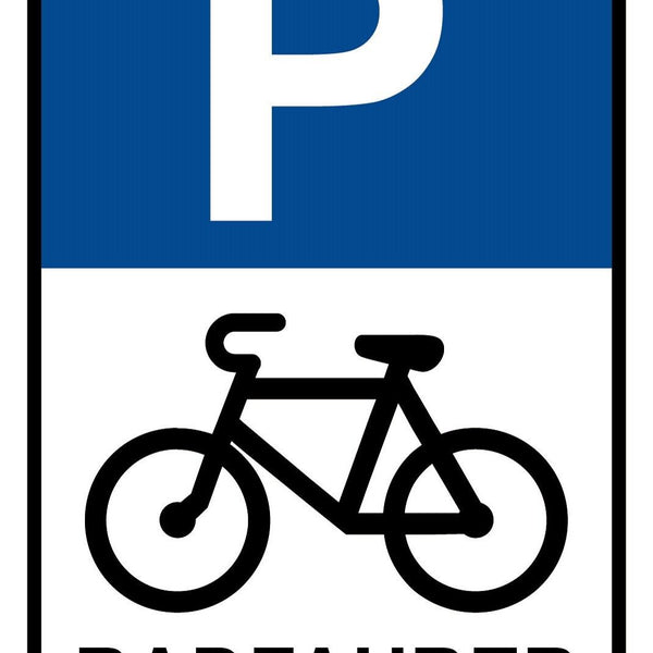 Schild Parkplatz Radfahrer Rad Parken 12x18 / 20x30 / 30x40 Blech od. Holz