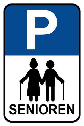 Schild Parkplatz Senioren Pensionist Parken 12x18 / 20x30 / 30x40 Blech od. Holz