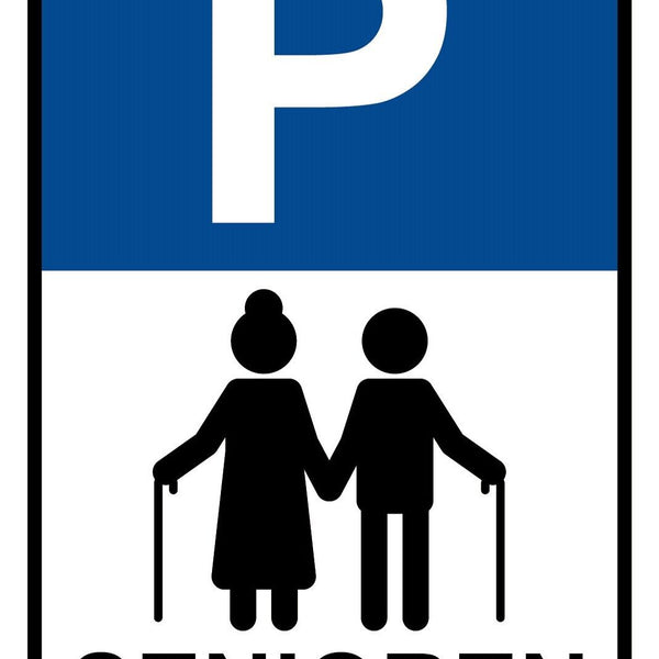 Schild Parkplatz Senioren Pensionist Parken 12x18 / 20x30 / 30x40 Blech od. Holz