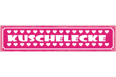 Schild Kuschel Ecke Liebe Liebesnest Bett Romantik Ehe 46 x 10 Blech od. Holz