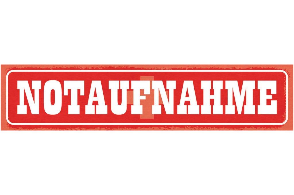 Schild Notaufnahme Krankenhaus Hospital Unfall Arzt OP 46 x 10 Blech od. Holz
