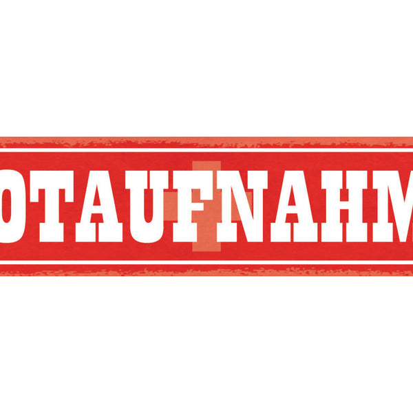 Schild Notaufnahme Krankenhaus Hospital Unfall Arzt OP 46 x 10 Blech od. Holz