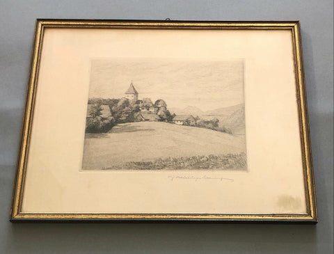 Original Radierung Habsburg Lothringen Schloss 40211