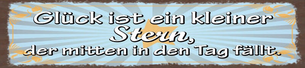 Schild Glück Ist Ein Kleiner Stern Der Mitten In Den Tag Fällt 46 x 10