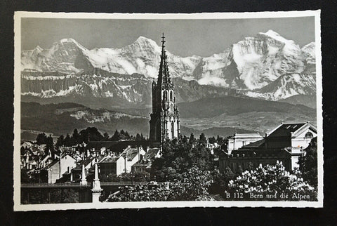Bern und die Alpen - Stadt mit Münster Kirche - Schweiz 400690 TH A