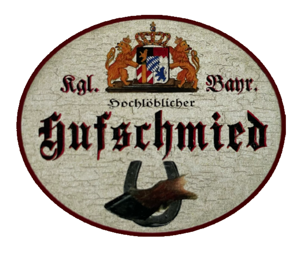 Nostalgie Holzschild Bayern Königlich Bayerischer Hochlöblicher Hufschmied