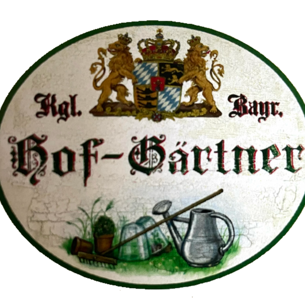 Nostalgie Holzschild Bayern Königlich Bayerischer Hof-Gärtner Garten Schild