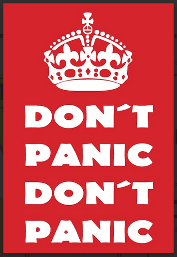Nostalgie Schild Sprüche Don´t Panic 12x18/20x30/30x40 Blech od Holz
