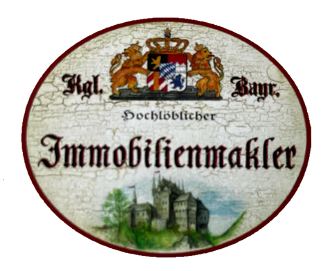 Nostalgie Holzschild Bayern Königlich Bayerischer Hochlöblicher Immobilienmakler