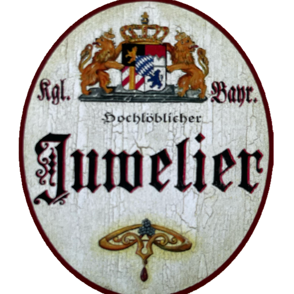 Nostalgie Holzschild Bayern Königlich Bayerischer Hochlöblicher Juwelier Schild