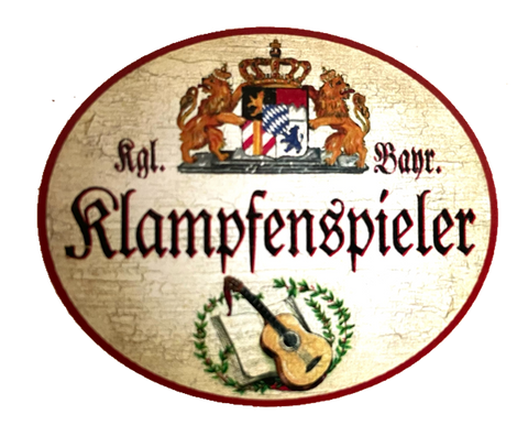 Nostalgie Holzschild Bayern Königlich Bayerischer Klampfenspieler Gitarre Schild