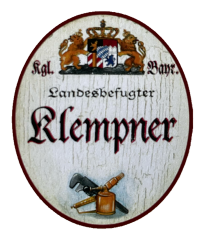 Nostalgie Holzschild Bayern Königlich Bayerischer Landesbefugter Klempner Schild