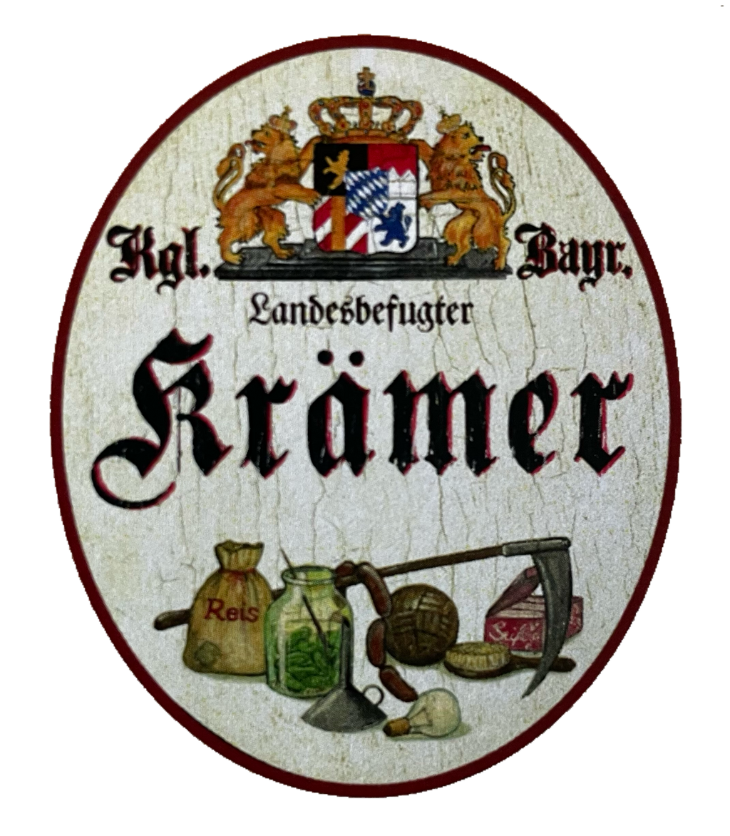 Nostalgie Holzschild Bayern Königlich Bayerischer Landesbefugter Krämer Schild