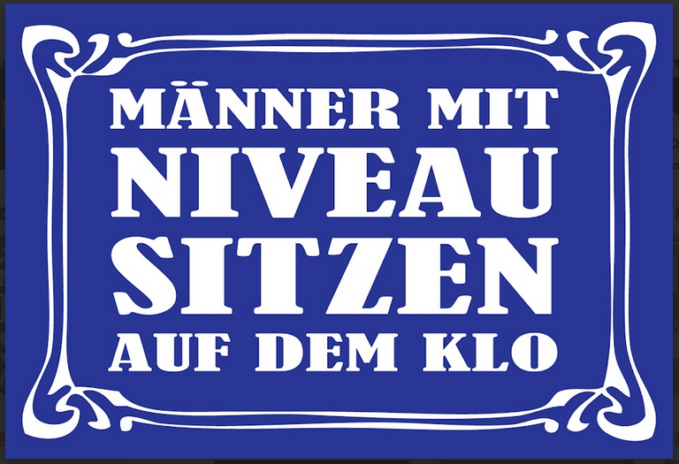 Nostalgie Schild Sprüche Männer Niveau KLO 12x18/20x30/30x40 Blech od Holz