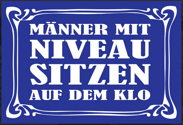 Nostalgie Schild Sprüche Männer Niveau KLO 12x18/20x30/30x40 Blech od Holz