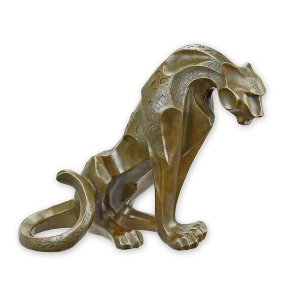 Bronze Skulptur Jagur sitzend H 28,9 L 18,4 NLBJ-43 8