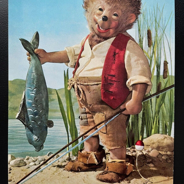 Mecki Igel Endlich hab ich Dich Angler Rute Fisch Puppe Hörzu Diehl 400601 TH