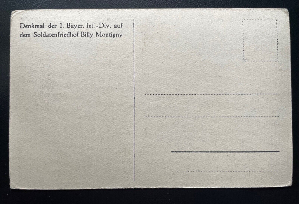 Denkmal 1.Bayer. Inf.Div. Soldatenfriedhof Montigny Militär Frankreich 400595 TH