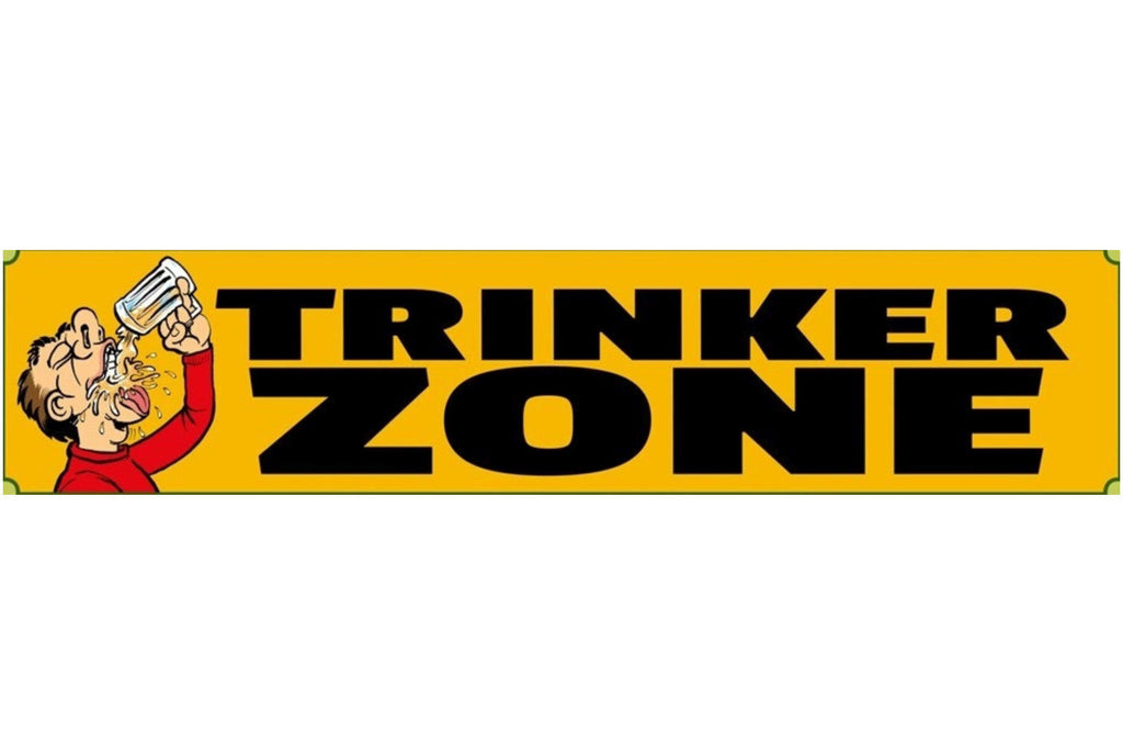 Schild Trinker Zone Alkohol Bier Glas Lokal Bar Wirt 46 x 10 Blech od. Holz