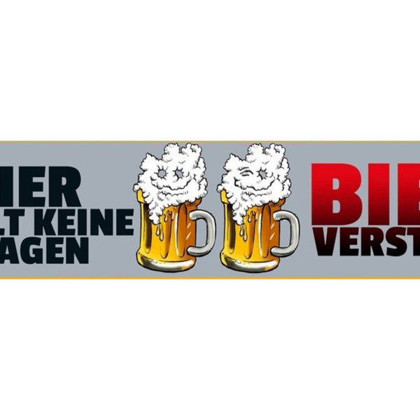 Schild Bier Keine Fragen Alkohol Glas Bar Lokal Wirt 46 x 10 Blech od. Holz