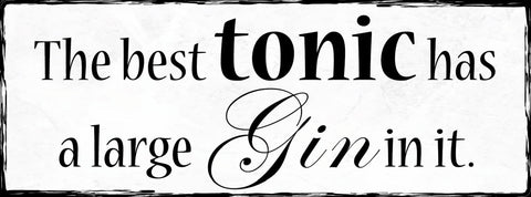Schild The Best Tonic Has A Large Gin In It Alkohol Getränk 27x10 Blech od.Holz