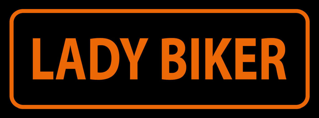 Schild Lady Biker Motorrad Fahrerin Bikerin Frau Moped 27x10 Blech od.Holz