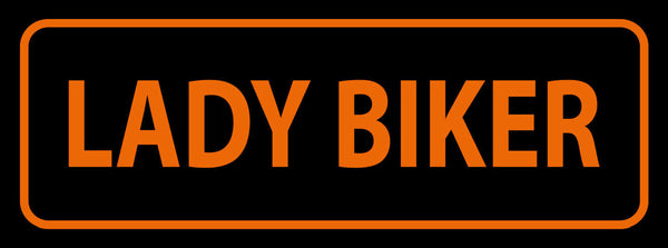 Schild Lady Biker Motorrad Fahrerin Bikerin Frau Moped 27x10 Blech od.Holz