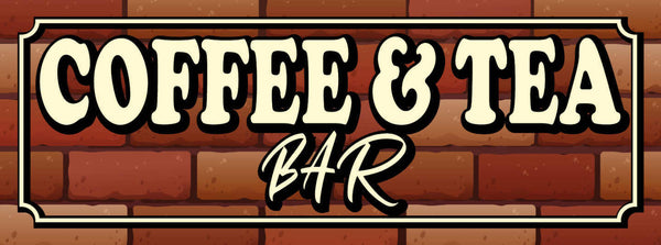 Schild Coffee & Tea Bar Café Cafeteria Kaffee Tee Trinken 27x10 Blech od.Holz