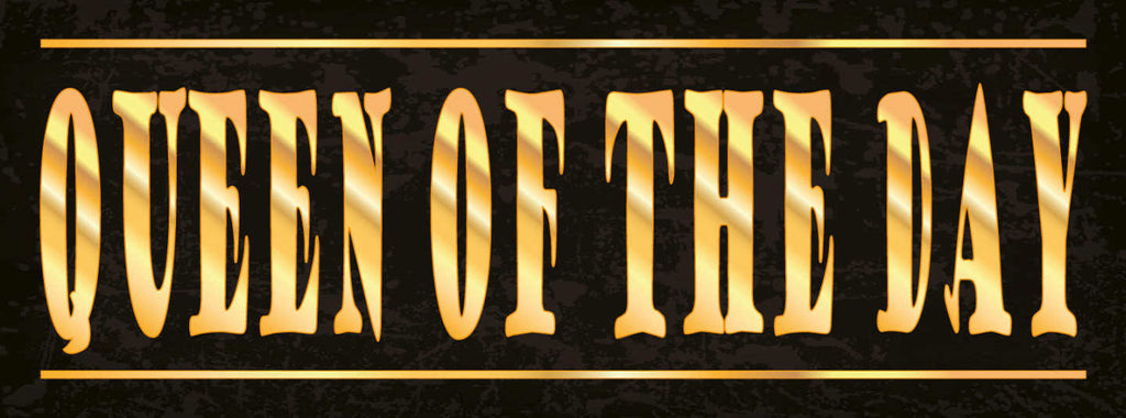 Schild Queen Of The Day Königin Des Tages Guter Tag Glück 27x10 Blech od.Holz