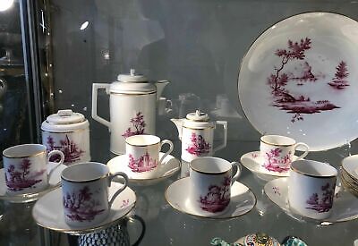 Höchst Purpur Camaieu Kaffeservice inkl. Wandteller erste Wahl unbeschädigt