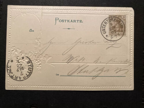 Gruss aus Untertürkheim Stuttgart Gasthof zur Krone Prägekarte 80212