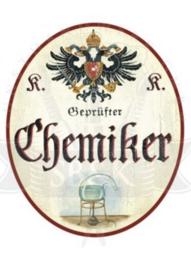 KuK Nostalgie Holzschild geprüfter Chemiker Türschild