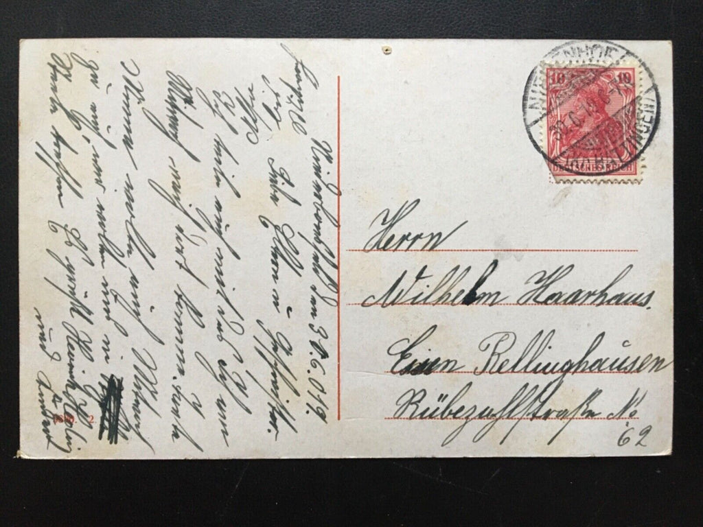 Landschaft mit Strohhütten - Bach Wald - Künstlerkarte 901 TH