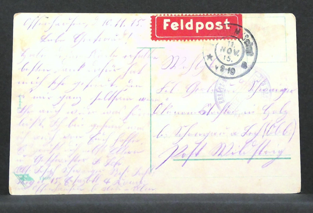 Artillerie im Nahkampf 1.WK Gemälde Feldpost JW 402949 F