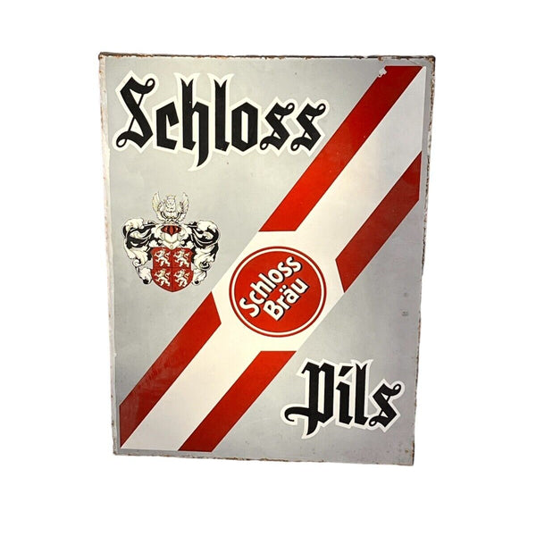 Emailleschild Schlossbräu Pils Neukirchen/Saar um 1950 56x41cm