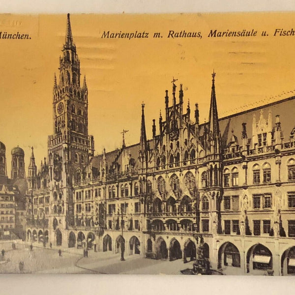 München Marienplatz m Rathaus Mariensäule u Fischbrunnen  82025
