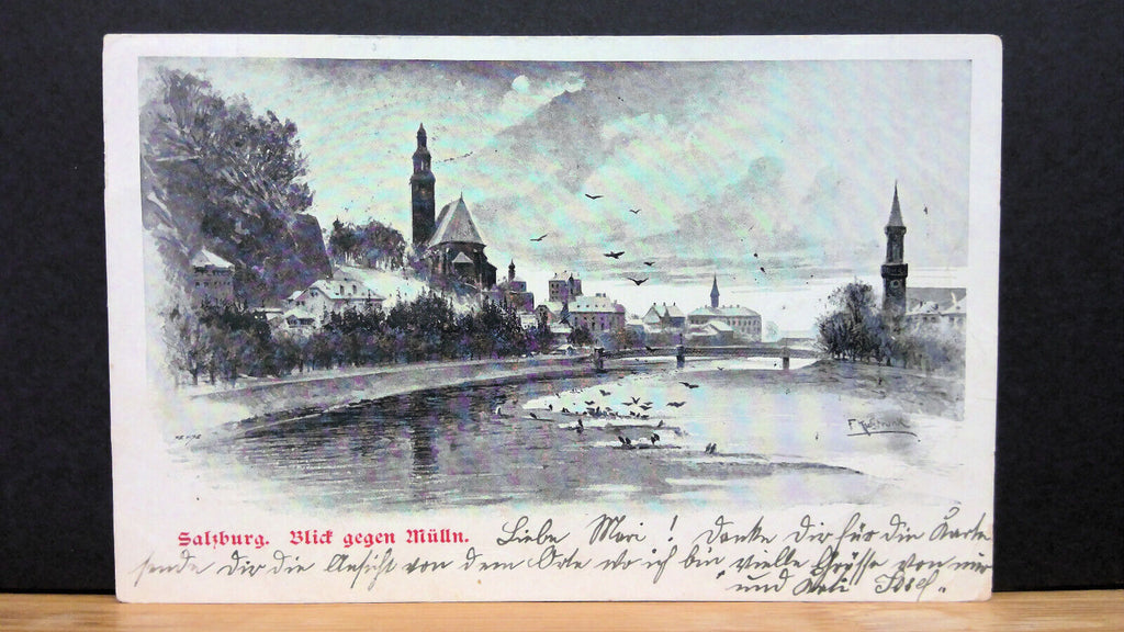 Salzburg Blick gegen Mülln Gemälde JW 650096 C