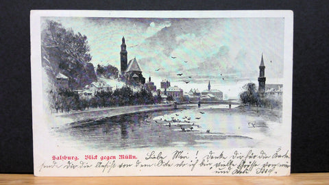 Salzburg Blick gegen Mülln Gemälde JW 650096 C