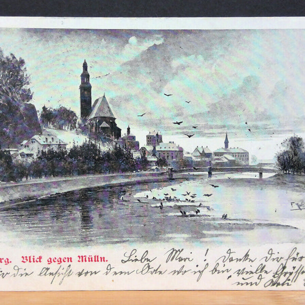 Salzburg Blick gegen Mülln Gemälde JW 650096 C