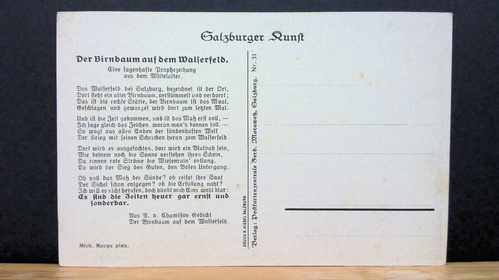 Salzburg Der Birnbaum auf dem Walserfeld Gemälde JW 650113 C