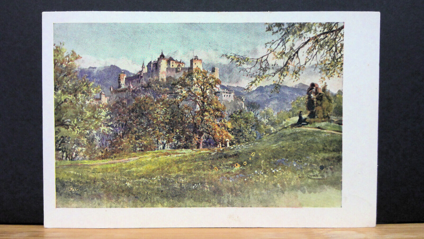 Salzburg Festung Hohensalzburg von der Karolinenhöhe Gemälde JW 650313 C